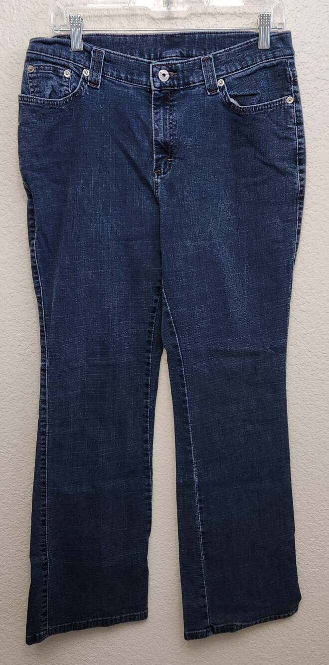 Riveted By Lee Blue Flat Front Jeans 8 10 Straight Leg Lightweight Stretch Soft